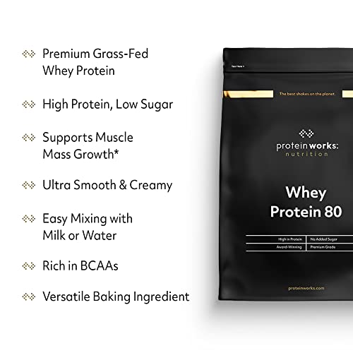 Protein Works - Whey Protein 80 (Concentrate) Powder | 82% Protein | Low Sugar, High Protein Shake | Chocolate Silk | 1 Kg
