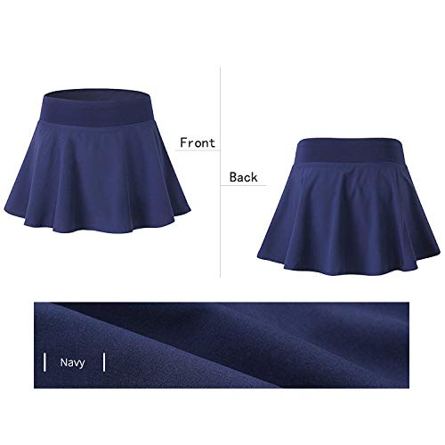 Dreneco Women Girls Skorts High Waist Tennis Skirt for Tennis, Golf, Sports, Yoga, Dance, Fitness