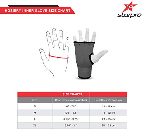 Starpro Hook n’ Loop Inner Gloves | Cotton Glove & Semi bandage | Multi Colours| Fist & Thumb Protector for Boxing Sparring Muay Thai Kickboxing MMA Martial Arts and Fight Training