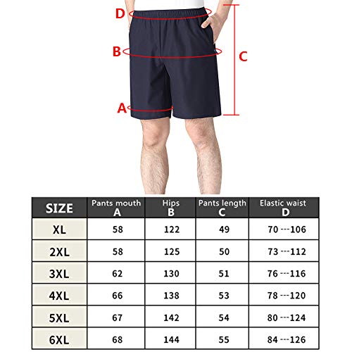 Daytwork Outdoors Running Clothing Men Shorts - Men's Casual Sports Shorts Quick Dry with Zip Pockets for Workout Running Gym Training Short