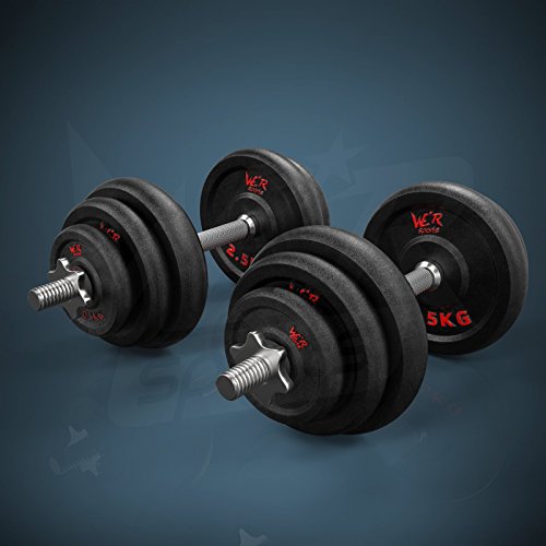 We R Sports® 20kg Dumbbell Set Gym Barbell Free Weights Biceps Workout Training Fitness