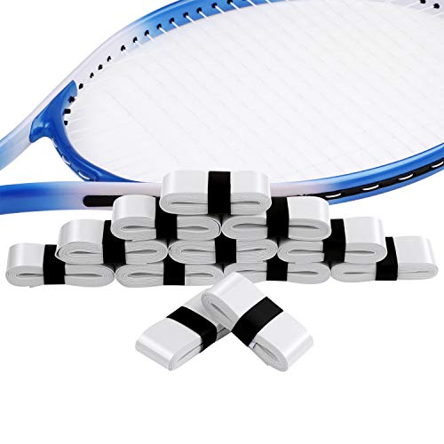 12 Pieces Tennis Badminton Racket Overgrips for Anti-slip and Absorbent Grip (White)