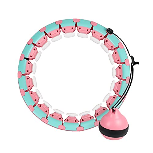 Smart Hula Hoop for Adults, Weighted Hoola Hoops with Ball, 24 Detachable Knots Smart Hoop, 2 in 1 Massage and Fitness Non-Falling Hula Ring for Fitness Exercise Weight Loss (1.5kg) - Gym Store