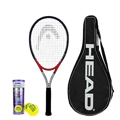 HEAD Ti S2 Titanium Tennis Racket inc Cover & 3 x Slazenger Wimbledon Tennis Balls - (Grip L1 to L5 Available) (L1 (4 1/8