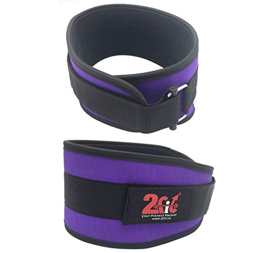 2Fit weightlifting belt for Men Neoprene Belt Back Support Fitness Strength Training Workout Exercise Back Pain Relief Gym Squad Pro Belts unisexºº (PURPLE, XXS)