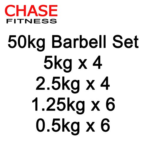 50kg Barbell Dumbbell Chromed Cast Iron Home Gym Weight Set