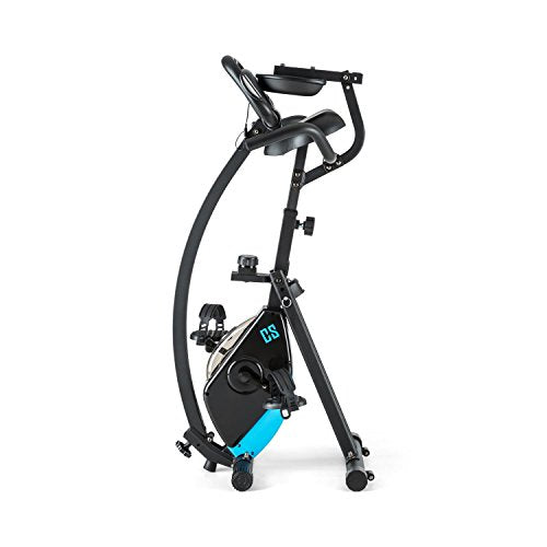 Capital Sports Trajector X-Bike Exercise Bike 3 kg Oscillating Weight Computer (LCD Screen, Pulse Measurement, 8 level Resistance) Blue