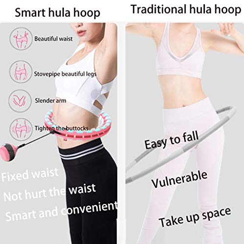 Azanaz Smart Hula Hoop Adjustable Size Emovable Household Fitness Hula Hoops Efficient Fat Burning Fitness Equipment Can Lose Weight, Abdominal, Massage, Weight Loss (gray)