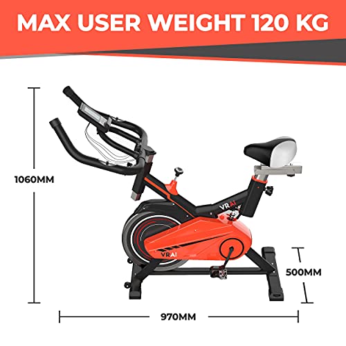 VRAi Fitness SB1000X Bluetooth Smart Exercise Bike | Kinomap, Smartphone Sport App Zwift Spin Bike | Live Video Streaming, Coaching & Training-Heavy Flywheel Gym Equipment for Home