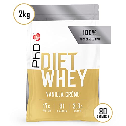 PhD Nutrition Diet Whey High Protein Lean Matrix, Vanilla Crème Diet Whey Protein Powder, High Protein, 80 Servings Per 2 kg Bag