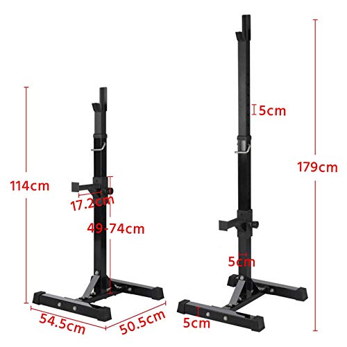 costoffs 2PCS Height-adjustable Squat Rack Heavy Duty Squat Stands Barbell Racks Fitness Weight Bar for Home Training