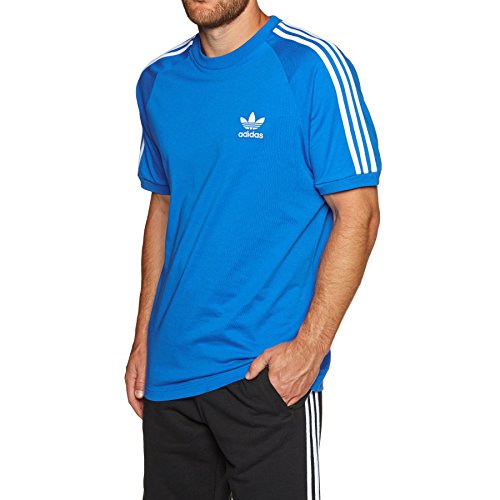 adidas Men's 3-Stripes T-Shirt, Bluebird, Medium