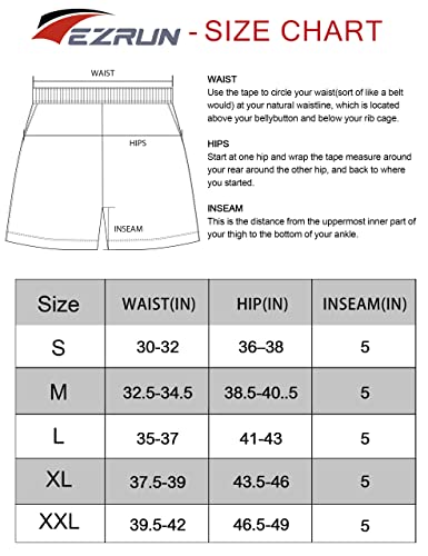 EZRUN Men's 5 Inches Running Workout Shorts Quick Dry Lightweight Athletic Shorts with Liner Zipper Pockets