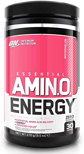 Optimum Nutrition Amino Energy Pre Workout Energy Performance Supplement with Beta Alanine, Caffeine, Amino Acids and Vitamin C Performance Supplement Watermelon, 30 Servings, 270 g