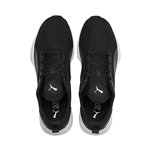 PUMA Unisex Adult FLYER RUNNER Running shoes, Black-Black-White, 8 UK