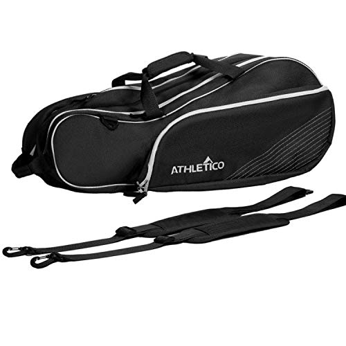 Athletico 6 Racquet Tennis Bag | Padded to Protect Rackets & Lightweight | Professional or Beginner Tennis Players | Unisex Design for Men, Women, Youth and Adults (Black)