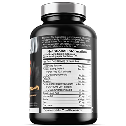 Iron Labs T5 Xtreme for Men and Women – Keto Diet Friendly – Plus Green Tea Extract, L Carnitine and Caffeine – High in Chromium for Macronutrient Metabolism – 180 Vegetarian Capsules