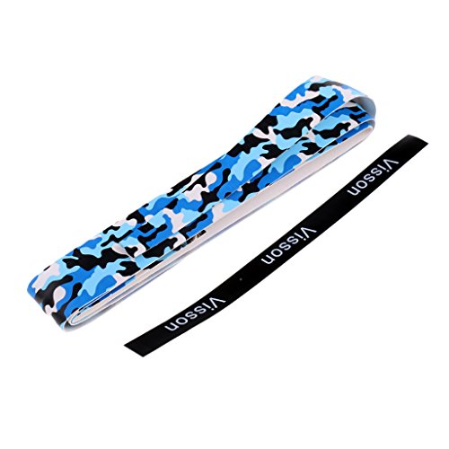 Dolity Tennis Racquet Grip Tape Badminton Handle Grip Great for All Bats and Racquets; Baseball, Softball, Tennis, Badminton, Cricket, Even Ping-Pong Paddles - Camo Blue