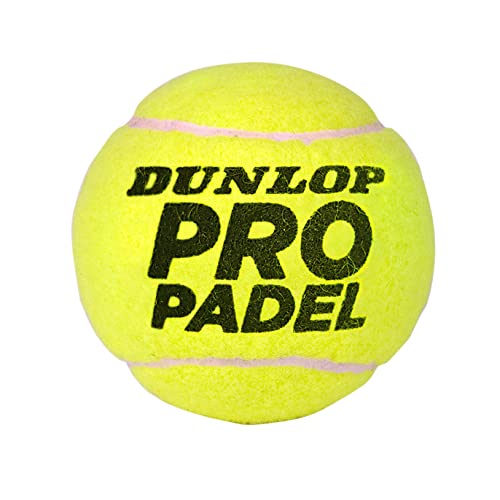 Dunlop TB Pro Padel Balls, Unisex, Adults, Yellow, 3 Units