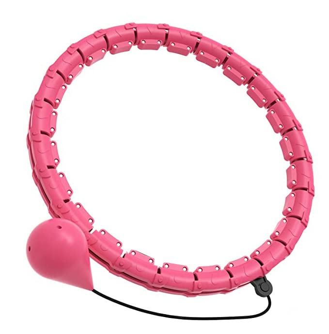 cotton yangda Smart Hula Ring Hoops, Weighted Hula Hoop for Adults, 24 Knots Detachable & Size Adjustable Smart Hoola Hoop with Auto Rotation and 360-degree Massage, Thin Waist Exercise