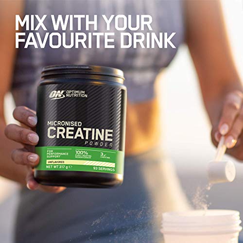 Optimum Nutrition Micronised Creatine Powder, Creatine Monohydrate Powder for Performance, Unflavoured, 186 Servings, 634 g, Packaging May Vary