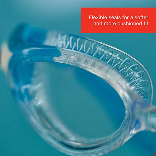 Speedo Women's Futura Biofuse Flexiseal Swimming Goggles, Extra Comfort, Cushioned Fit, Blue and Clear, One Size