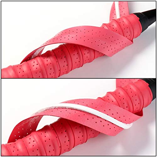 pengxiaomei 5Pcs Racket Grip,Badminton Tennis Over Grip Tape Breathable Holes Super Absorbent Anti Slip (5 Colors)