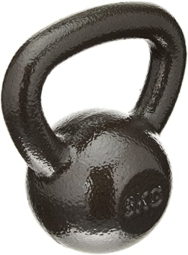 Amazon Basics Cast-Iron Kettlebell with Textured and Painted Surface, Black, 20kg / 44lbs