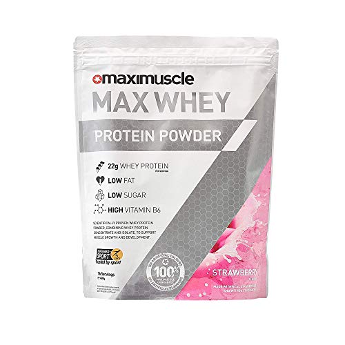 Maximuscle Max Whey Protein Powder Strawberry Flavour, 480 g