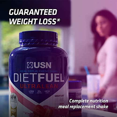 USN Diet Fuel UltraLean Strawberry 2KG: Meal Replacement Shake, Diet Protein Powders for Weight Control and Lean Muscle Development