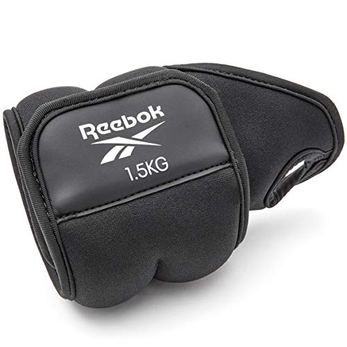 Reebok Unisex's Wrist Weights - 1.5Kg, Black, 1.5 KG