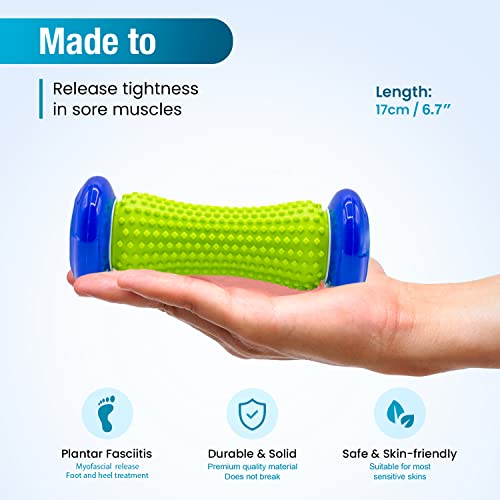 Beenax Foot Massage Roller and Hard Spiky Ball Set - Perfect for Plantar Fasciitis Recovery, Wrists and Forearms Exercise, Arm Pain, Trigger Point - Designed to Relieve Stress and Relax Tight Muscles