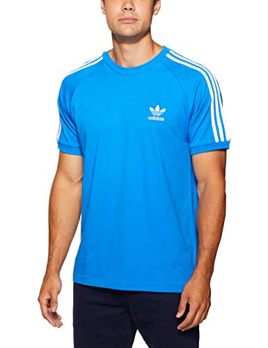 adidas Men's 3-Stripes T-Shirt, Bluebird, Medium