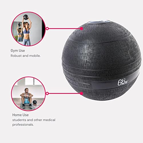 66fit Slam Ball - Black (15kg) Gym & Home Training for Workout, Strength Building, Resistance Training, Weight Loss