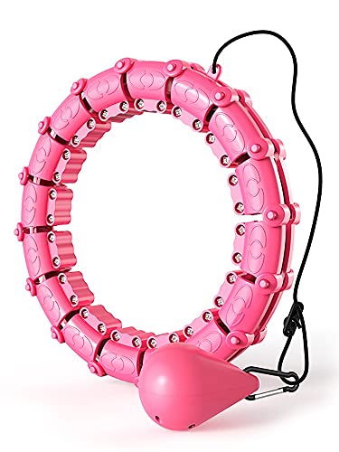 BIZS Weighted hula tires Magic Smart Hoops Fitness Sport Hoop Upgrade Intelligent Sport Hoop Adjustable Exercise Gym Hoop Fitness Equipment Home Training (Color : Pink, Size : 24 sections)