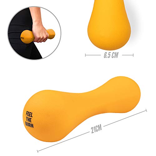 Phoenix Fitness RY928-2 Neoprene Dumbbell Weight for Home and Gym Fitness Exercise Workout Training for Arms and Hands, Pair, 2KG, Orange