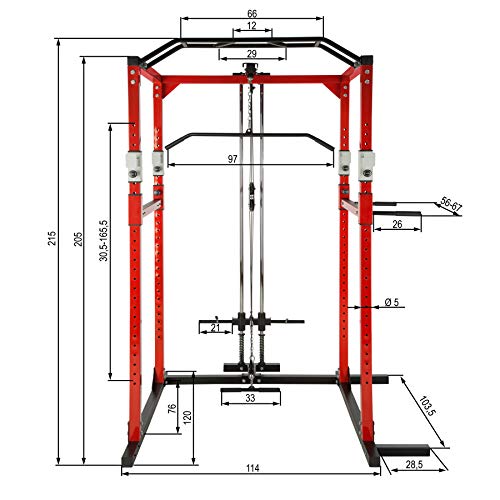 TecTake Fitness Power Station | 2 solid safety bars | Double pull-up bar | Add-on dip bars