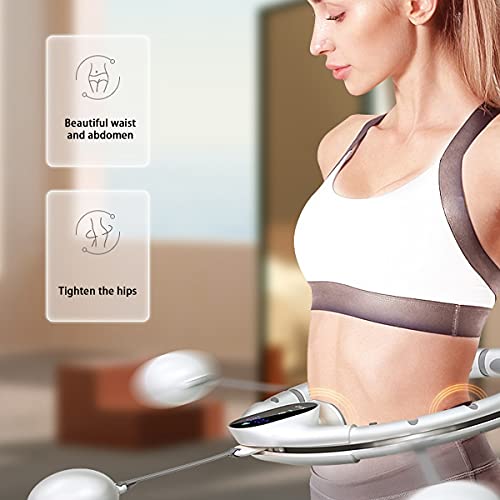 MOZX Smart Hula Hoop, Adjustable Wide Smart Hula Ring Hoops with LED Count Screen, Smart Weighted Hula Ring Hoops for Adults, 360° Massage Fitness Hoops with Soft Gravity Ball, No Fall