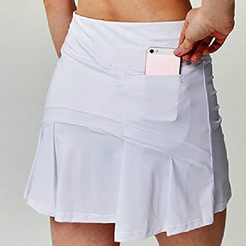 XMYNB Tennis Skirts Women Tennis Skirts Badminton Golf Pleated Skirt High Waist Fitness Shorts With Phone Pocket Girl Athletic Sport Skorts