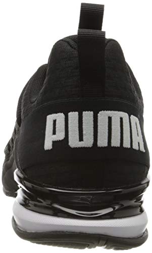 PUMA Men's Axelion Block Running Shoes, Black Black White 01, 8 UK