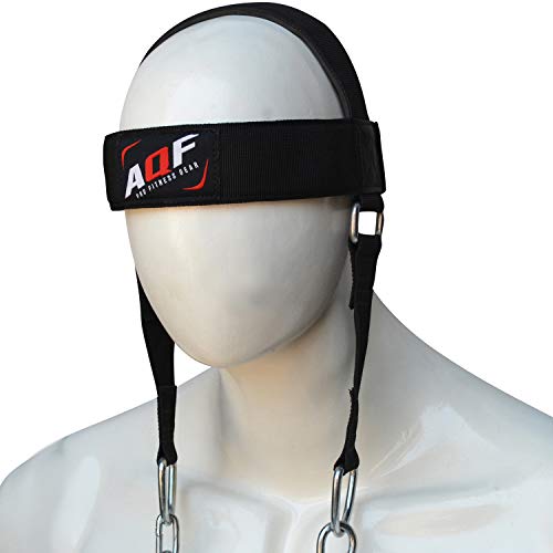 AQF Adjustable Head Harness Dipping Neck Builder Belt Weight Lifting Chain Neoprene Padded