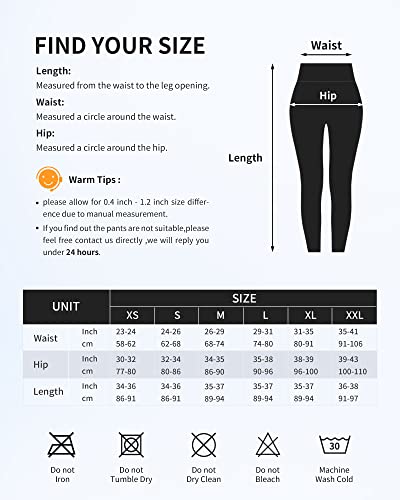 CAMBIVO Yoga Pants for Women, Gym Leggings Workout Leggings with Pockets, High Waisted Women Sports Running Tights Black