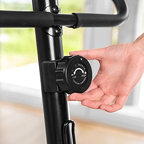 METIS Home Fitness Exercise Bikes - Beginner or Advanced Options | 8 Resistance Levels & 6 Performance Measurements | Gym Equipment For Home Use | Adjustable Seat (Calobra (Beginner))