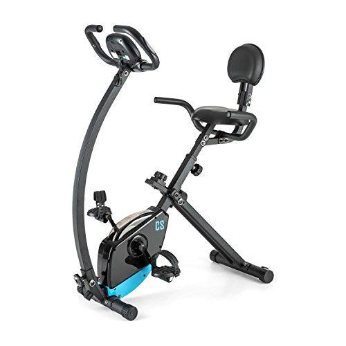 Capital Sports Trajector X-Bike Exercise Bike 3 kg Oscillating Weight Computer (LCD Screen, Pulse Measurement, 8 level Resistance) Blue
