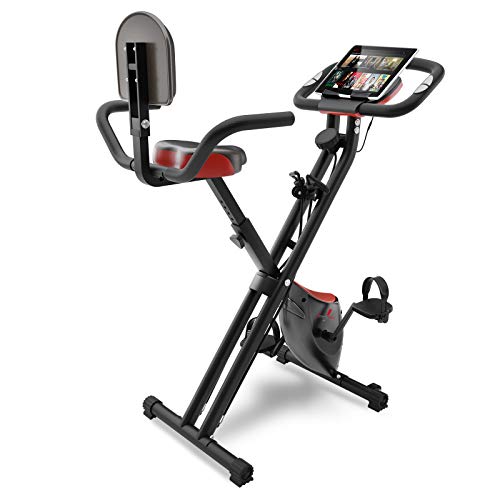 Sportstech Fitness Exercise Bike with LCD Console & Pull Strap System | German Quality Brand | Exercise Bike with Comfort Seat & Hand Pulse Sensors | Foldable Bike for Home | X100-B Foldable