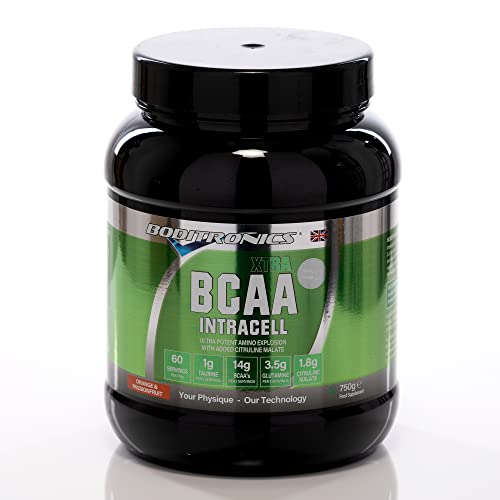 Boditronics BCAA Intracell Xtra Pre Workout Protein Powder, Branched Chain Amino Acid Supplement with Vitamin B6 & B3 Immune Booster, Electrolytes, Amino Energy Drink Powder (Orange Passionfruit 750g)