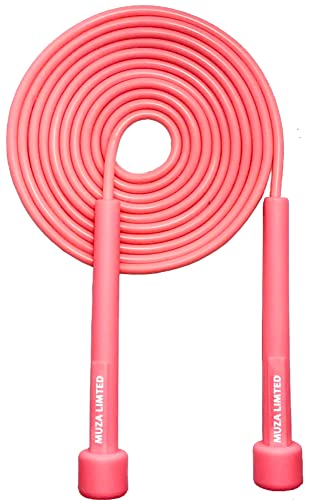 Muza Skipping rope adult for Home Exercise & Body Fitness men, women and kids | speed jumping rope with non slip handle | Adjustable skipping rope for Fitness , Crossfit and MMA (Pink)