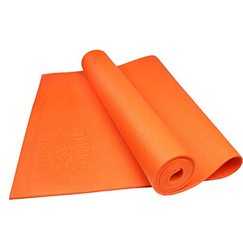 Phoenix Fitness Orange Yoga Mat - Exercise Mat for Pilates - Travel Non-Slip Multi Purpose Fitness Mat - Core Workout for Home, Gym, Yoga Studio