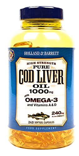 Pure Cod Liver Oil with Omega-3 and Vitamins A&D 240capsules