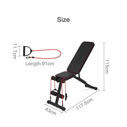 Queiting Adjustable Weight Lifting Bed Home Training Gym Weight Lifting Sit-ups Abdominal Muscle Plate Flat Inclined Bench Press Home Gym Multipurpose Exercise Bench